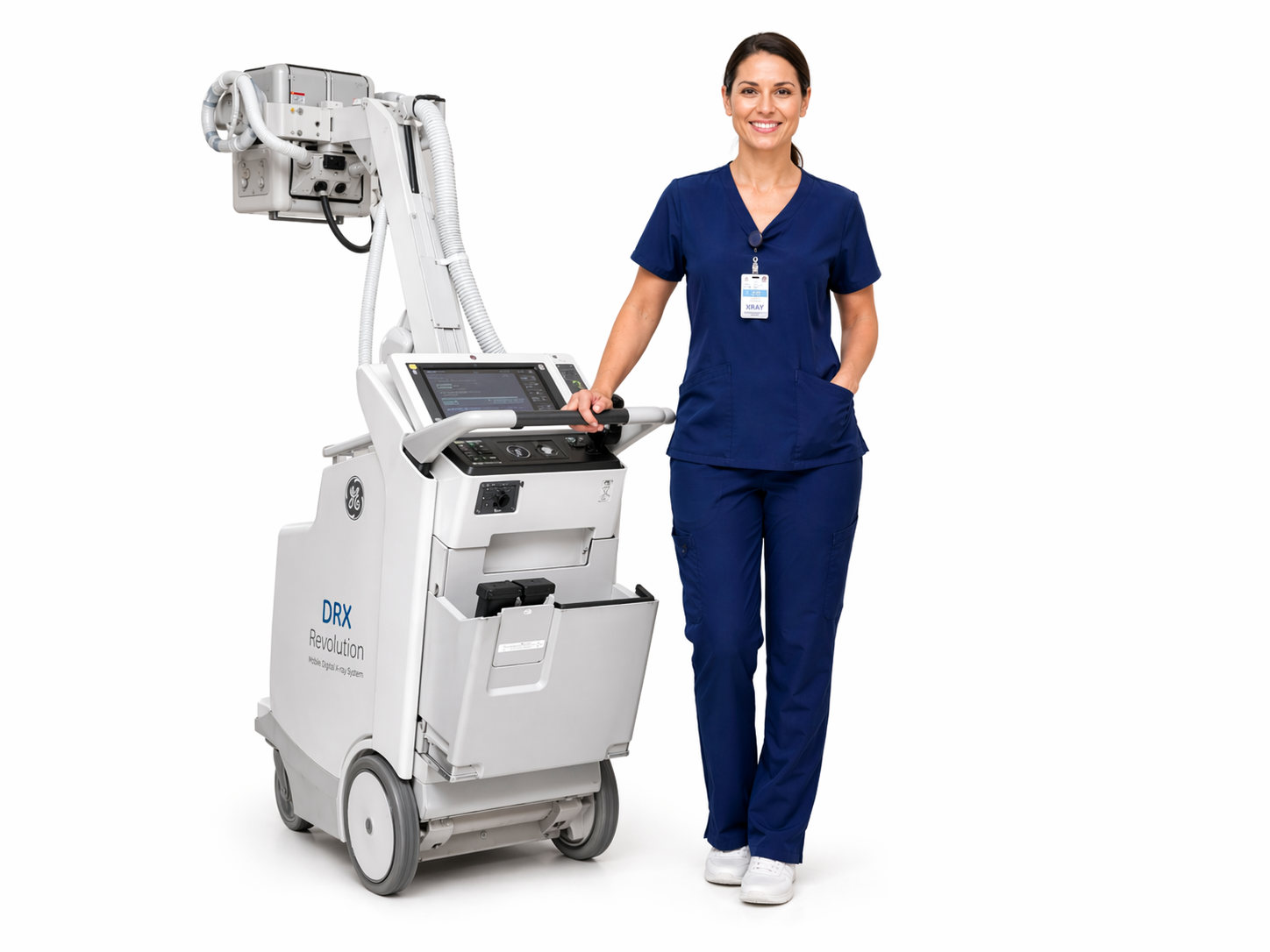 Mobile X-Ray technician with portable equipment